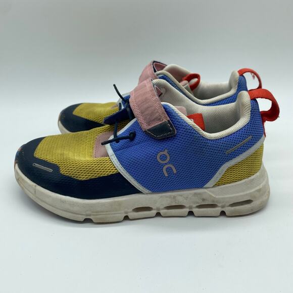 On Cloud Girls size K12 Ultramarine Colorful Cloudtec Velcro Shoes Sneakers - Picture 3 of 8